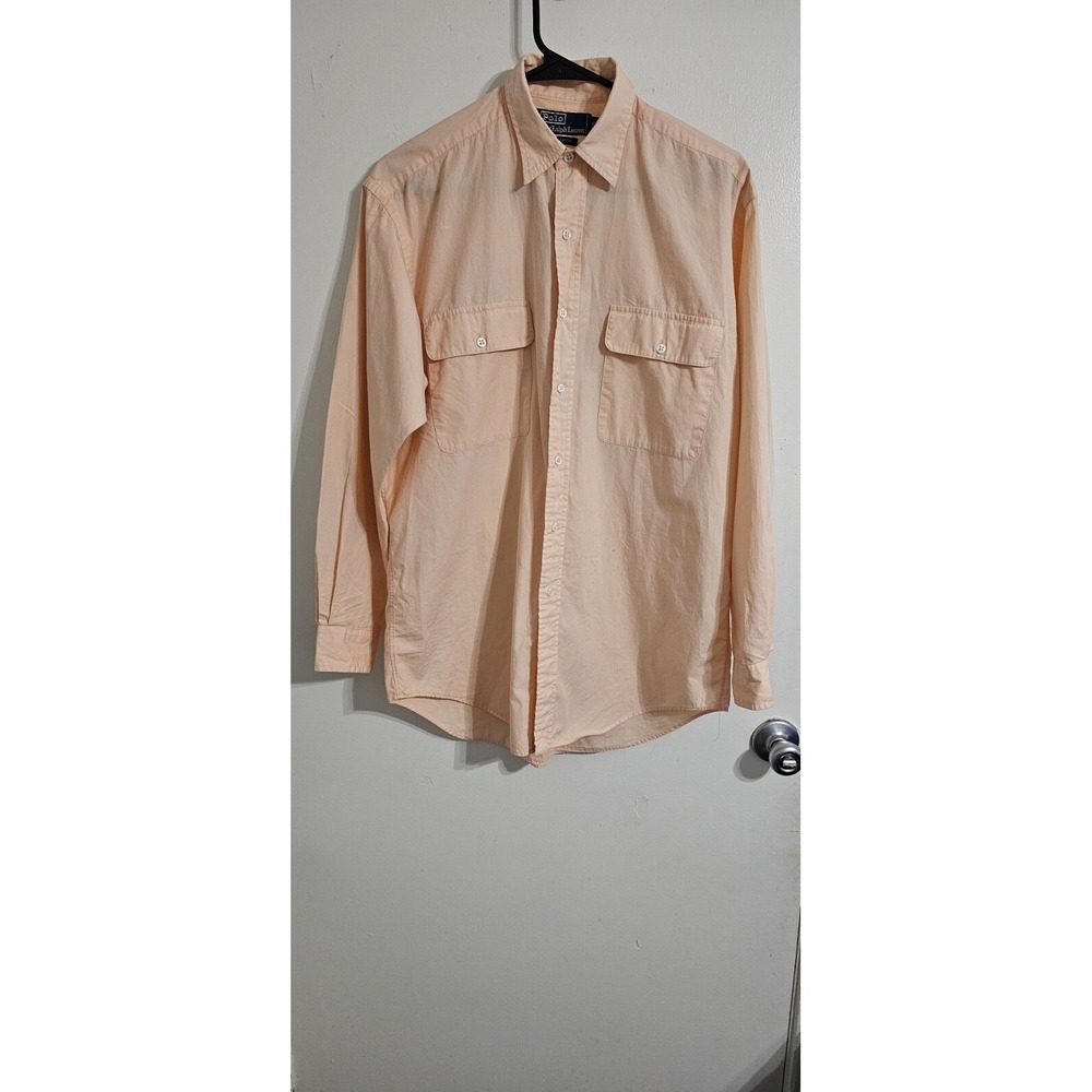 Polo Ralph Lauren Womens Button Down Shirt Small Peach Light weight Casual
